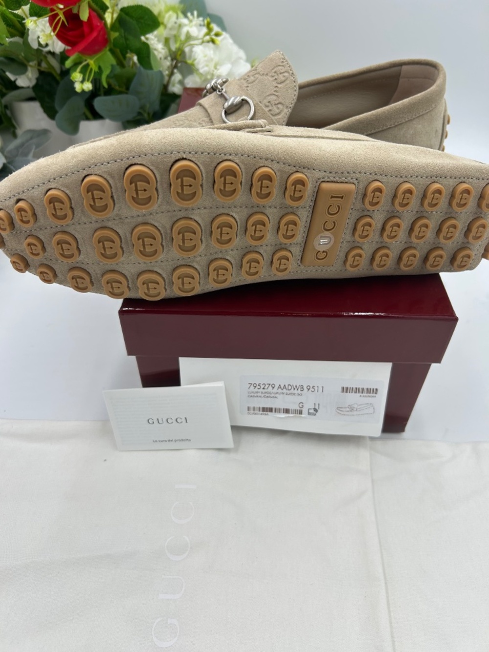 *************Men’s Gucci GG suede Driver loafers. Size 11.(fits 12 US.) - Picture 7 of 11